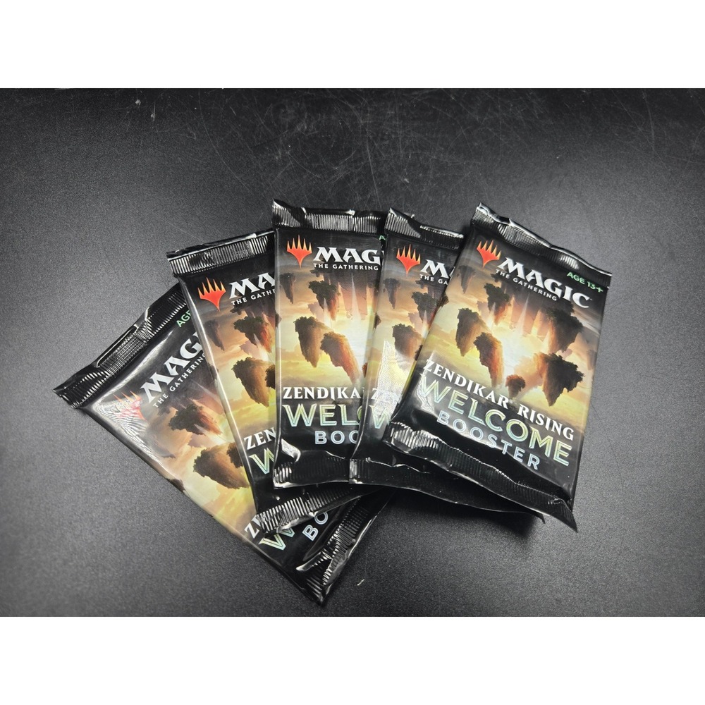 Lot of 5 Magic The Gathering Zendikar Rising Welcome Booster Packs MTG Sealed